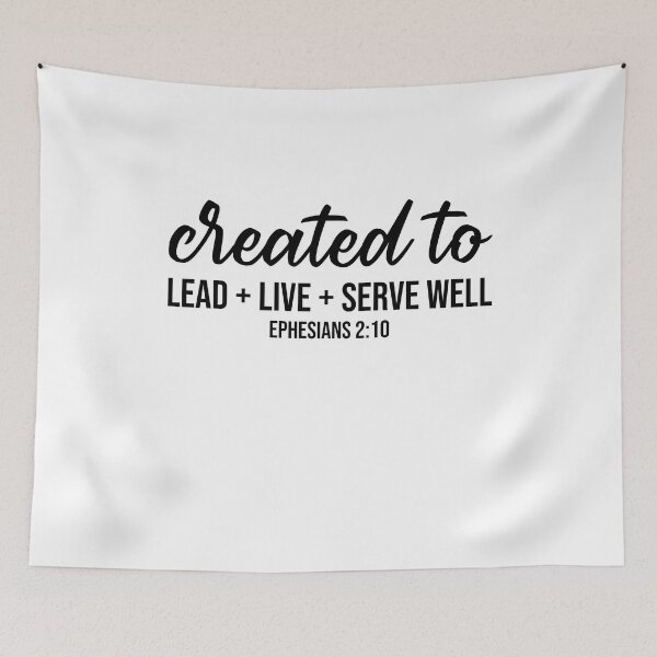 Item preview, Created To Lead Live and Serve Well Positive Christian Quote designed and sold by KD Merch.
