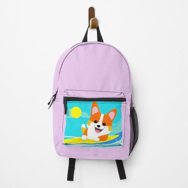 Item preview, Surfing Corgi Dog in Pink Lavender designed and sold by nicecorgi.