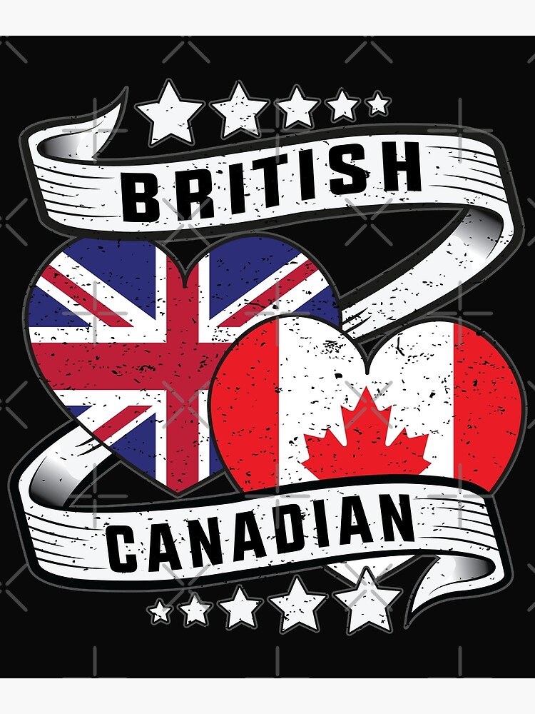 "British and Canadian shirt Half British and Half Canadian flag" Poster