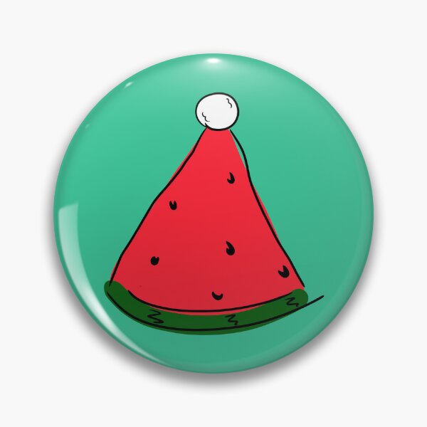 Item preview, Hot Summer Australian Christmas Watermelon Santa Hat Abstract with Green Background- designed and sold by Karen Ekdahl.