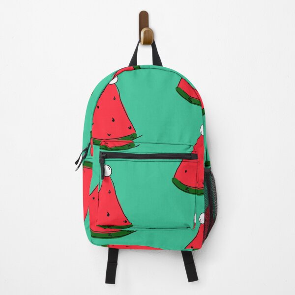 Item preview, Hot Summer Australian Christmas Watermelon Santa Hat Abstract with Green Background- designed and sold by Karen Ekdahl.