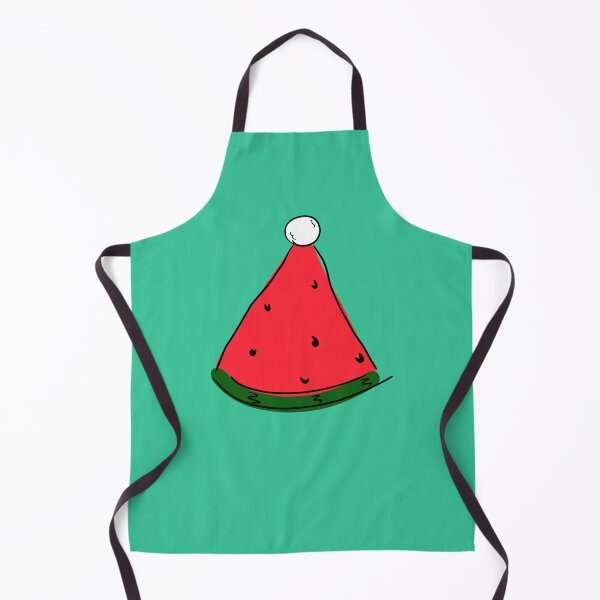 Item preview, Hot Summer Australian Christmas Watermelon Santa Hat Abstract with Green Background- designed and sold by Karen Ekdahl.