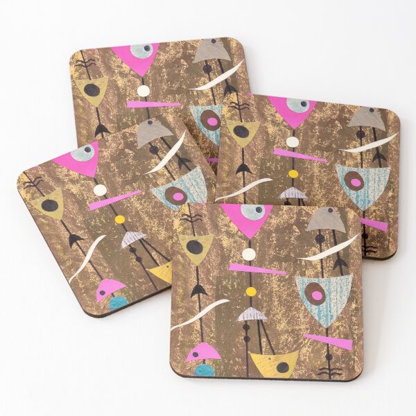 Artikelvorschau, Funky abstract mid century style pink colourful entworfen und verkauft von bearoberts.