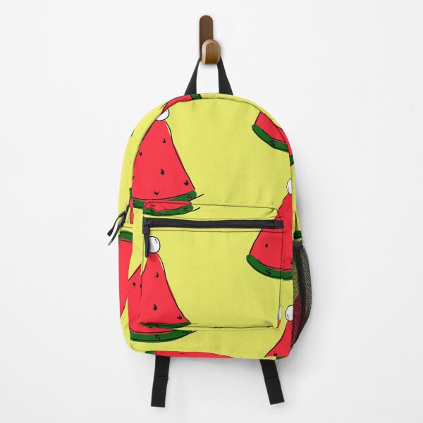 Item preview, Hot Summer Australian Christmas Watermelon Santa Hat Abstract with Yellow Background- designed and sold by Karen Ekdahl.