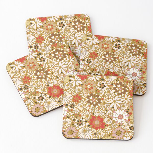 Item preview, Retro floral pattern 70s groovy designed and sold by ReneMagritteArt.