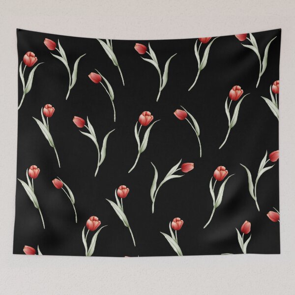 Item preview, Beautiful Red Tulip Flowers Floral Illustration Pattern. designed and sold by PlantKind.