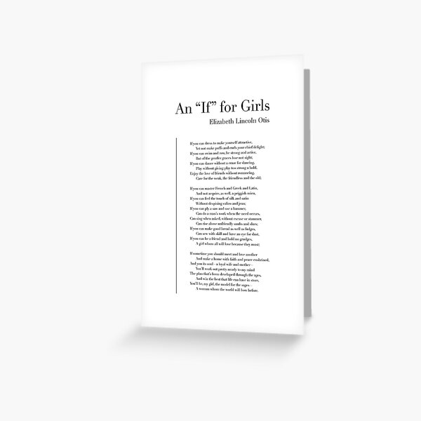 Item preview, An “If” for Girls by Elizabeth Lincoln Otis designed and sold by wisemagpie.