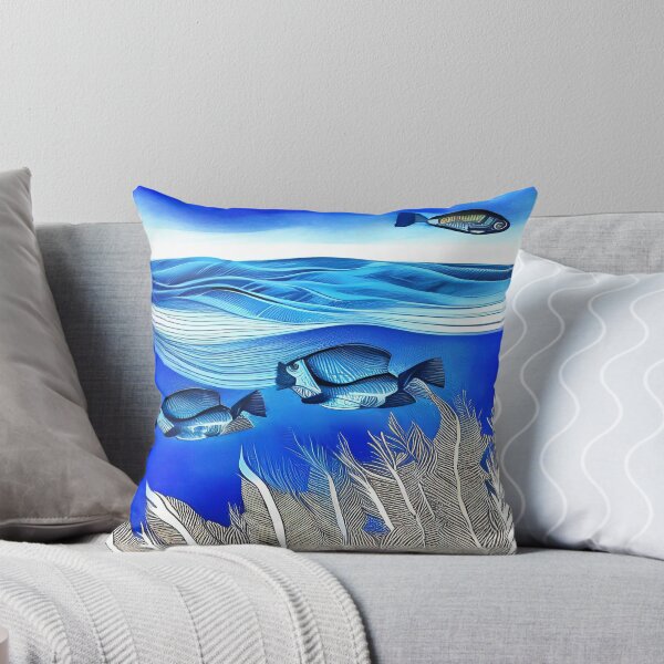 Item preview, Blue Fish Flying and Seaweed Swimming  designed and sold by deniselynnimage.