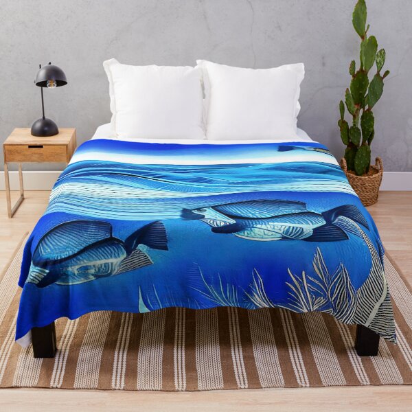 Item preview, Blue Fish Flying and Seaweed Swimming  designed and sold by deniselynnimage.