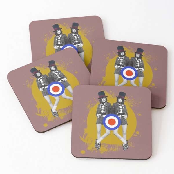 Item preview, Modern Sixties Twins in Top Hats and Shorts with Mod Target designed and sold by KALEIDOSCOPE UK.