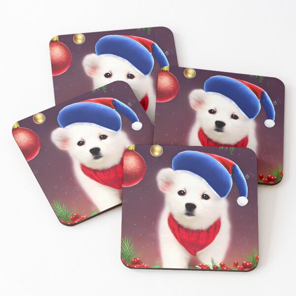 Item preview, Cute puppy with christmas hat designed and sold by The Love Quill.