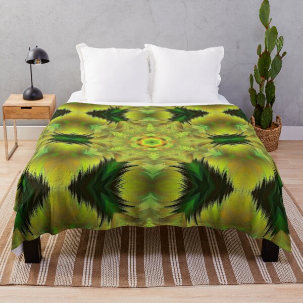 Item preview, hexagonal shaped floral fantasy in shades of bright green colours designed and sold by mister-john.