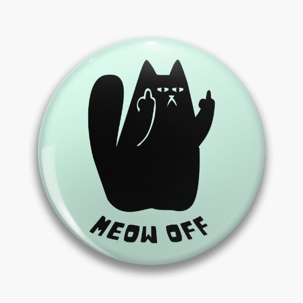 Item preview, Black Cat pointing middle finger and says meow off designed and sold by Yulacreative.