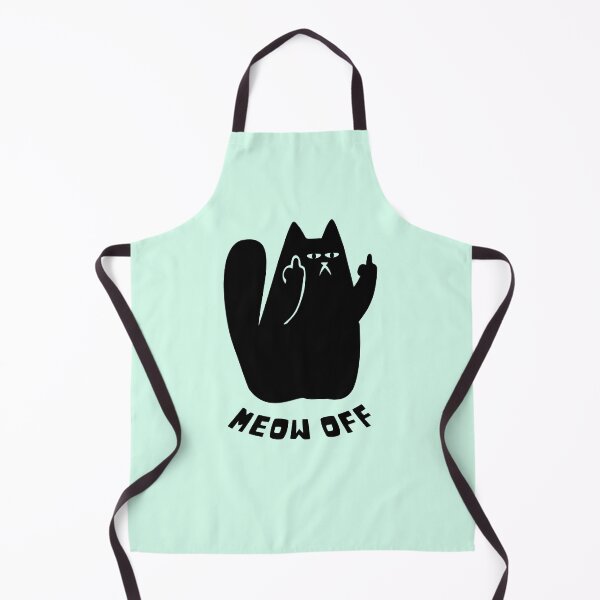 Item preview, Black Cat pointing middle finger and says meow off designed and sold by Yulacreative.
