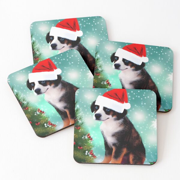 Item preview, Cute puppy with christmas hat designed and sold by The Love Quill.