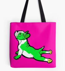 Boston Bull Terrier Welpen Grün Tote Bag