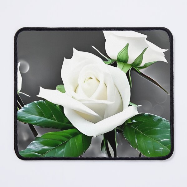 Item preview, Beautiful white rose flower artwork designed and sold by The Love Quill.