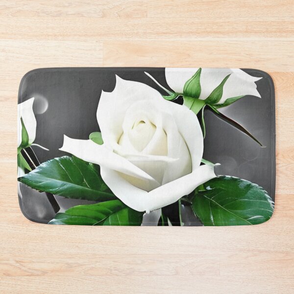 Item preview, Beautiful white rose flower artwork designed and sold by The Love Quill.