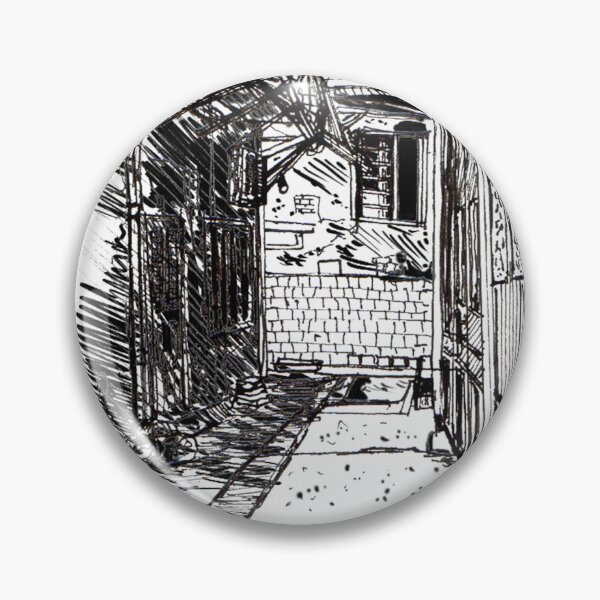 Item preview, Alleyway Saigon Vietnam Pen and Ink Illustration designed and sold by Wall-Art-Sketch.