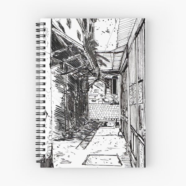 Item preview, Alleyway Saigon Vietnam Pen and Ink Illustration designed and sold by Wall-Art-Sketch.
