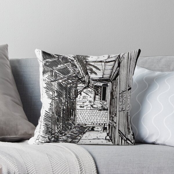 Item preview, Alleyway Saigon Vietnam Pen and Ink Illustration designed and sold by Wall-Art-Sketch.