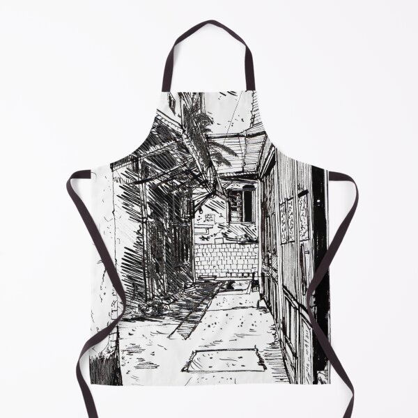 Item preview, Alleyway Saigon Vietnam Pen and Ink Illustration designed and sold by Wall-Art-Sketch.