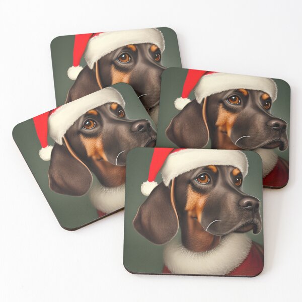 Item preview, Bavarian Mountain Scent Hound Wearing A Santa Hat designed and sold by ZenEverAI.