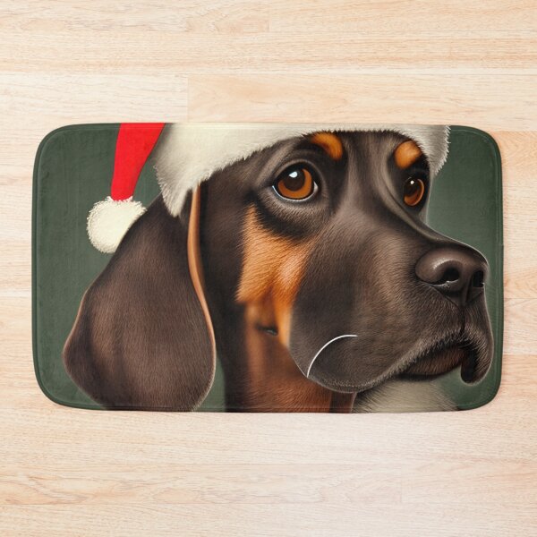 Item preview, Bavarian Mountain Scent Hound Wearing A Santa Hat designed and sold by ZenEverAI.