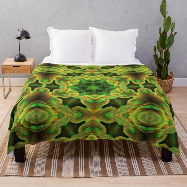 Item preview, bright star shaped floral fantasy in shades of bright green colours designed and sold by mister-john.