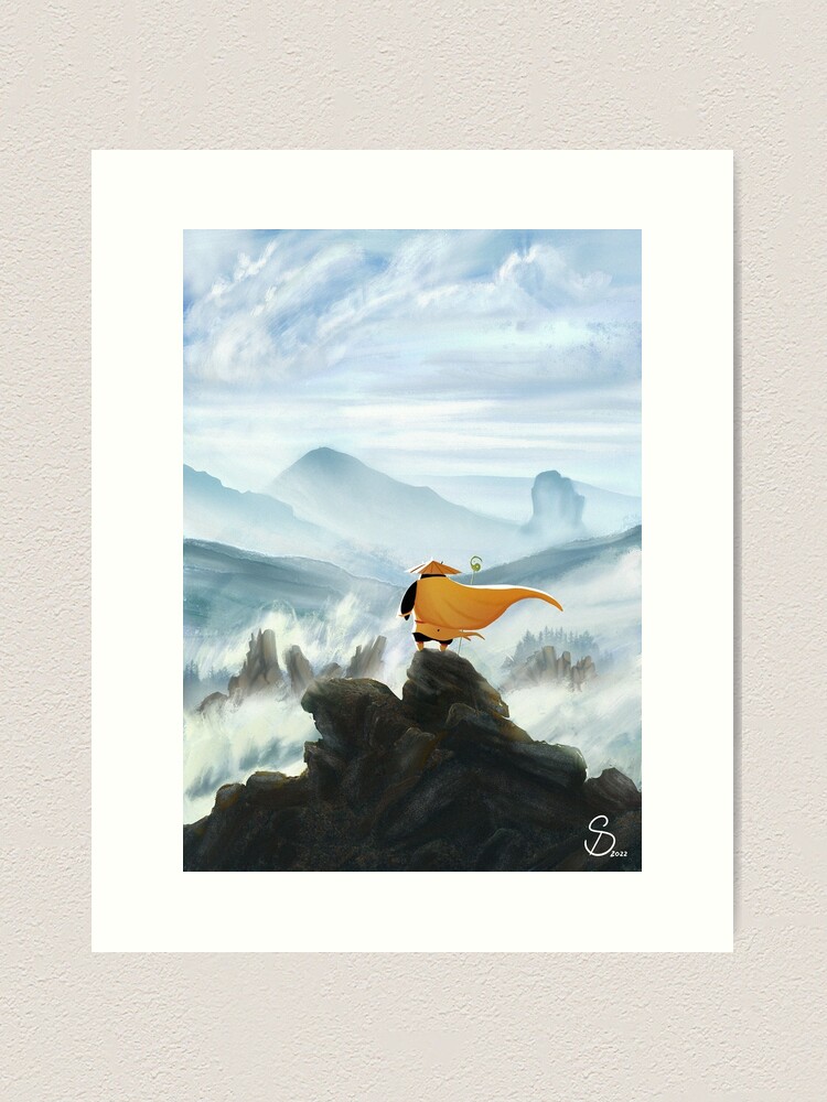 Thumbnail 2 of 3, Art Print, Dragon Warrior above the Sea of Fog designed and sold by simo-dng.