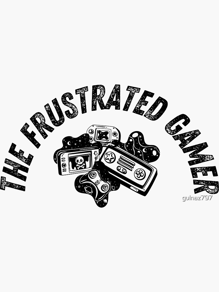 "The frustrated Gamer black and white" Sticker for Sale by gulnaz797