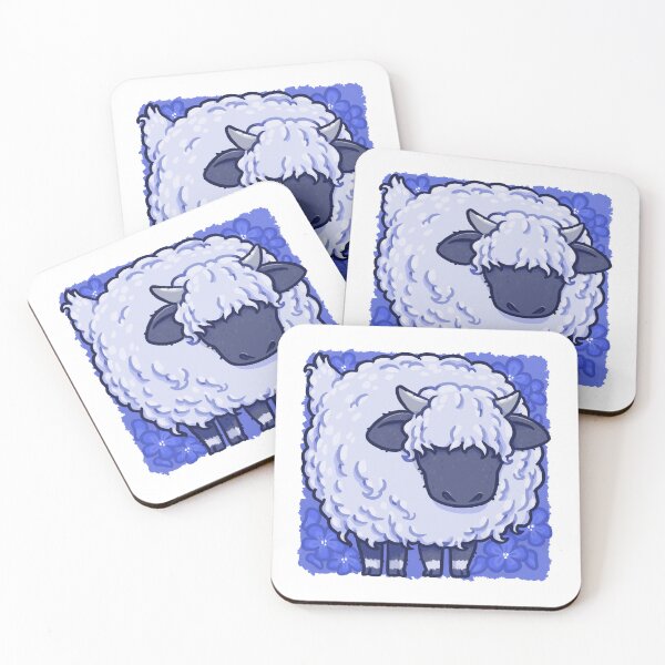 Item preview, Sleepy ram and blue flowers designed and sold by Penzilla.