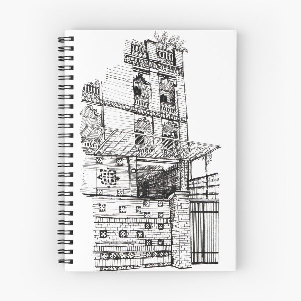 Item preview, Brickhouse Saigon Vietnam Pen and Ink Illustration designed and sold by Wall-Art-Sketch.