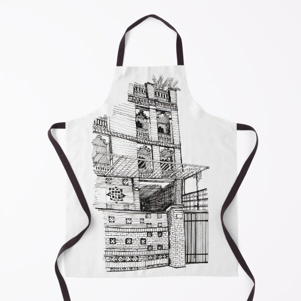 Item preview, Brickhouse Saigon Vietnam Pen and Ink Illustration designed and sold by Wall-Art-Sketch.