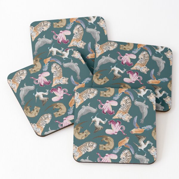 Item preview, Fish Feeding Frenzy Loose Pattern Dark designed and sold by Nicky Rollings.