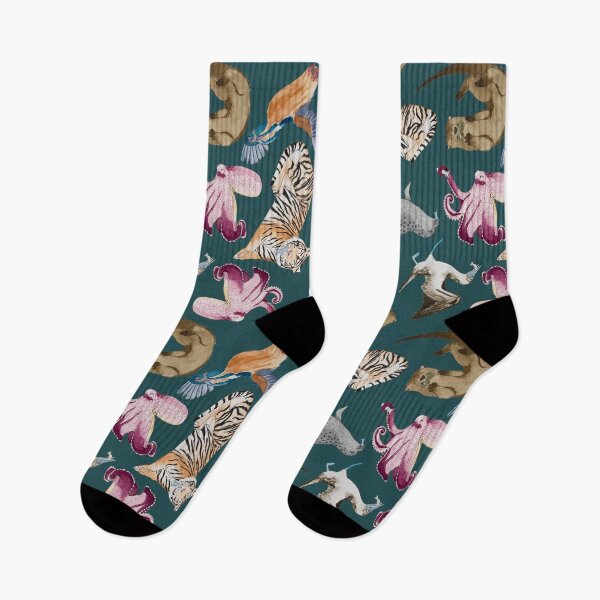 Item preview, Fish Feeding Frenzy Loose Pattern Dark designed and sold by Nicky Rollings.