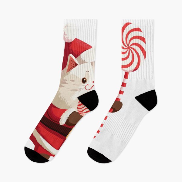 Item preview, Happy Santa Claus cat with lollipop candy designed and sold by jordygraph.