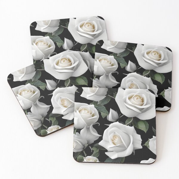 Item preview, Beautiful white rose flower artwork designed and sold by The Love Quill.