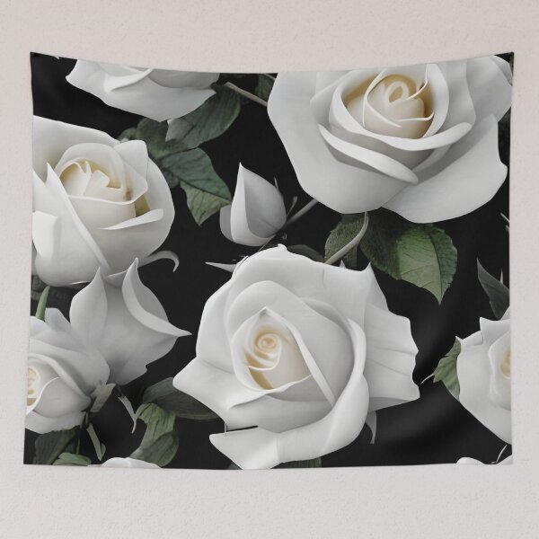 Item preview, Beautiful white rose flower artwork designed and sold by The Love Quill.
