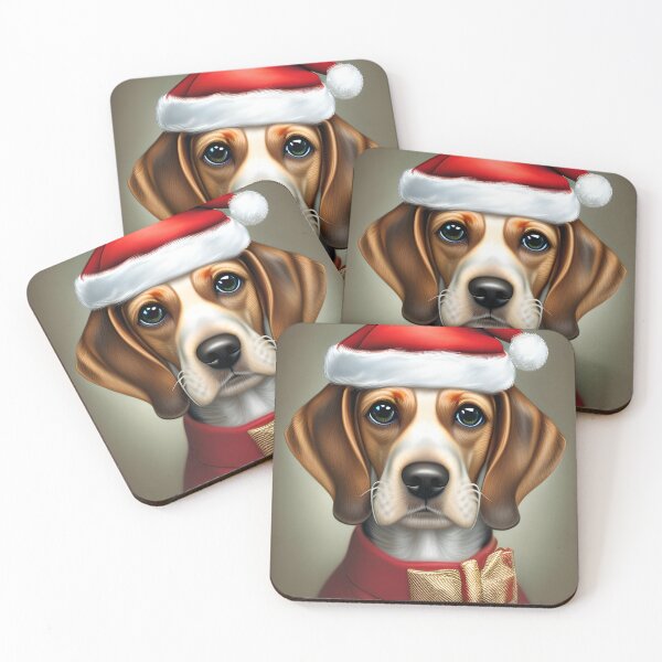 Item preview, Christmas Beagle Wearing A Santa Hat designed and sold by ZenEverAI.