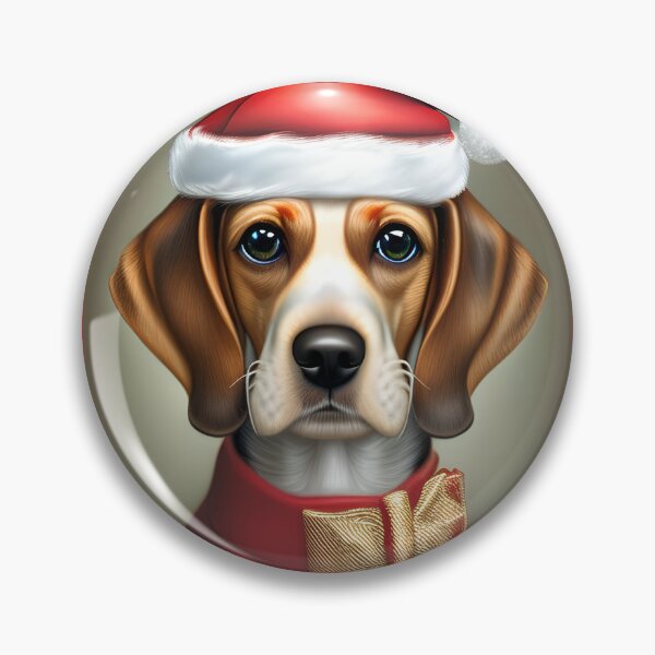 Item preview, Christmas Beagle Wearing A Santa Hat designed and sold by ZenEverAI.