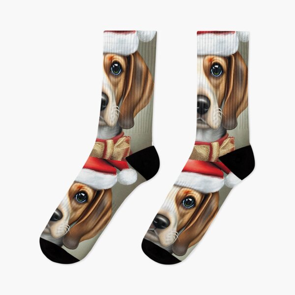 Item preview, Christmas Beagle Wearing A Santa Hat designed and sold by ZenEverAI.