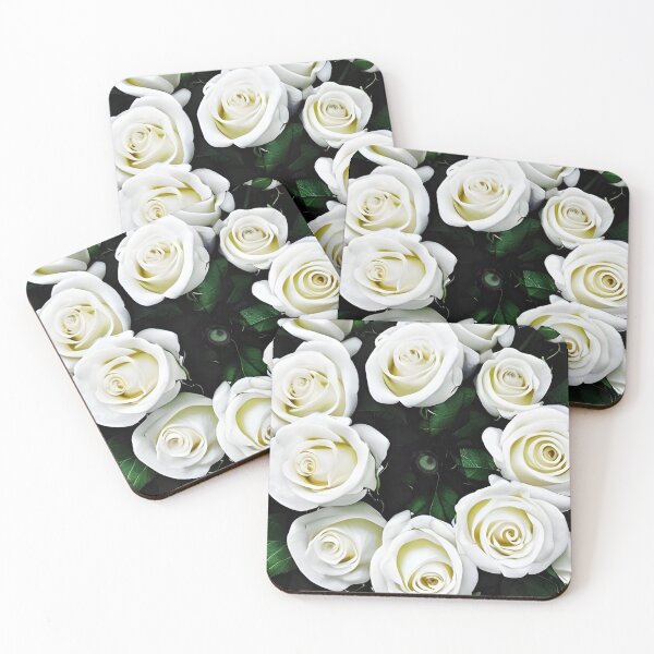 Item preview, Beautiful white rose flower artwork designed and sold by The Love Quill.
