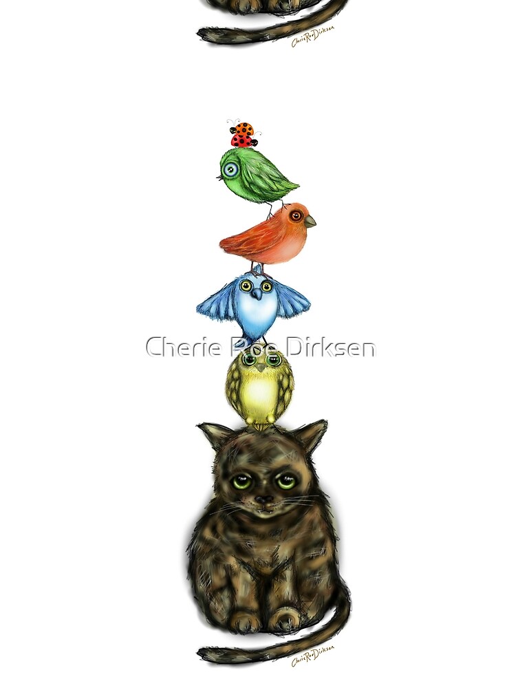 Balancing Act with Birds and a Cat by cheriedirksen