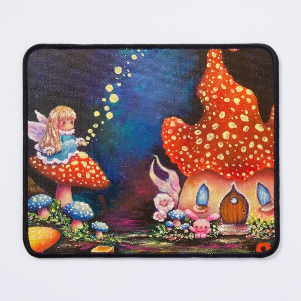 Item preview, Make a Wish - Cute Fairy And Toadstools with Bunny and Flowers designed and sold by Shadowspark Creations.
