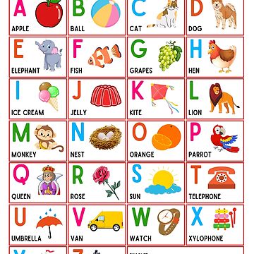 "English Alphabet Chart Illustration Design 26 Alphabets In English ...