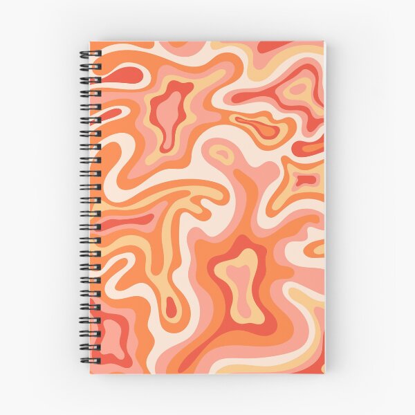Item preview, Retro groovy red orange swirl pattern designed and sold by ReneMagritteArt.