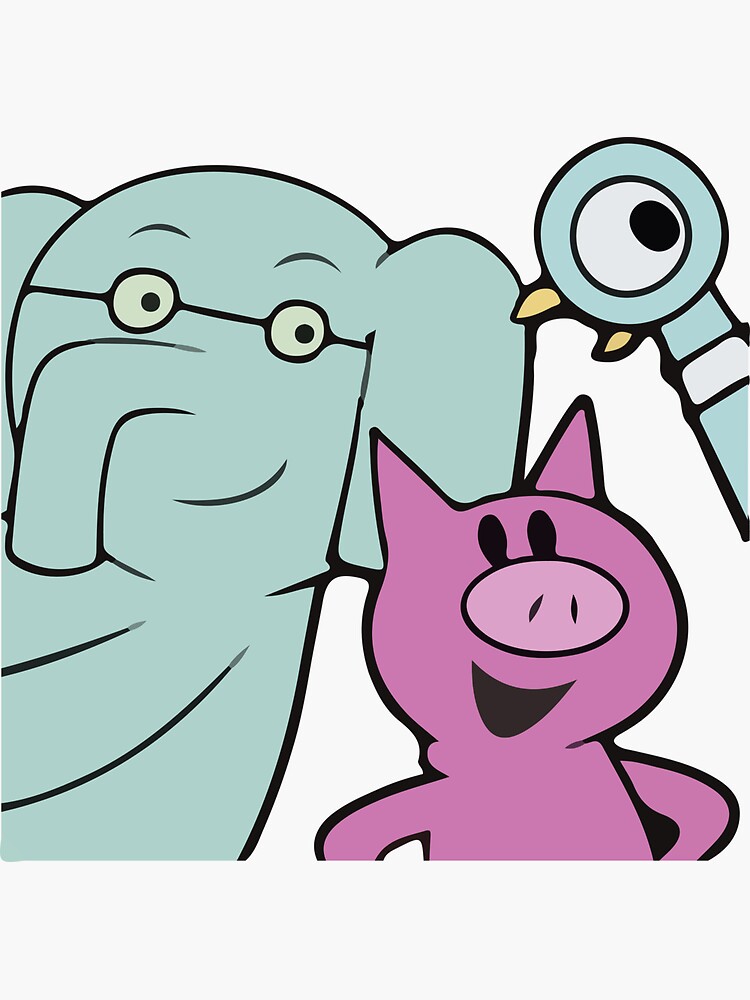 "Elephant and Piggie with Pigeon" Sticker for Sale by Walidovicstore