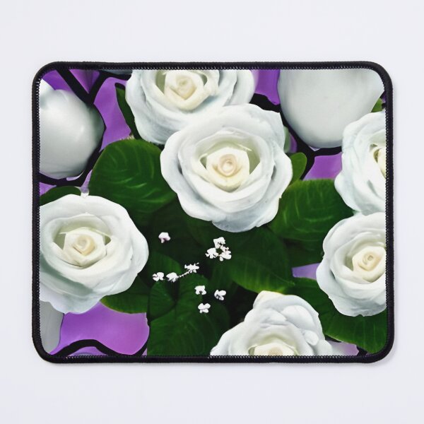 Item preview, Beautiful white rose flower artwork designed and sold by The Love Quill.