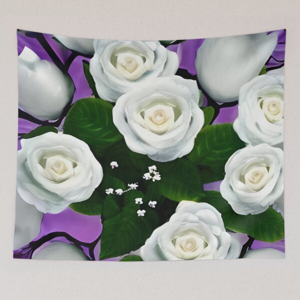 Item preview, Beautiful white rose flower artwork designed and sold by The Love Quill.